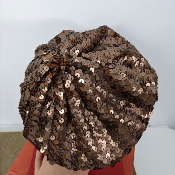 Sara Jane Full sequin hat Barret beanie rose gold brown - Picture 5 of 7
